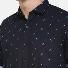 Load image into Gallery viewer, Navy Blue Casual Printed Shirt