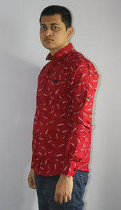 Full sleeve Cotton Feather Printed Shirt