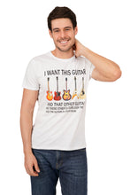 Load image into Gallery viewer, Men Short Sleeve White Guitar Printed T-Shirt