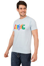 Load image into Gallery viewer, Sky Blue Printed Cotton T-shirt