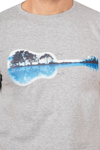 Guitar Lake Reflections Heather Grey T-Shirt