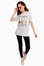 Load image into Gallery viewer, Women White Guitar Printed T-shirt