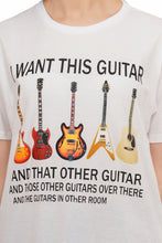 Load image into Gallery viewer, Women White Guitar Printed T-shirt