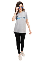 Load image into Gallery viewer, Women Heather Grey Guitar Lake refection t-shirt