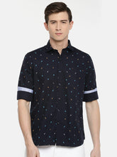 Load image into Gallery viewer, Navy Blue Casual Printed Shirt