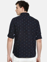 Load image into Gallery viewer, Navy Blue Casual Printed Shirt