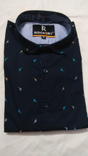 Load image into Gallery viewer, Navy Blue Casual Printed Shirt